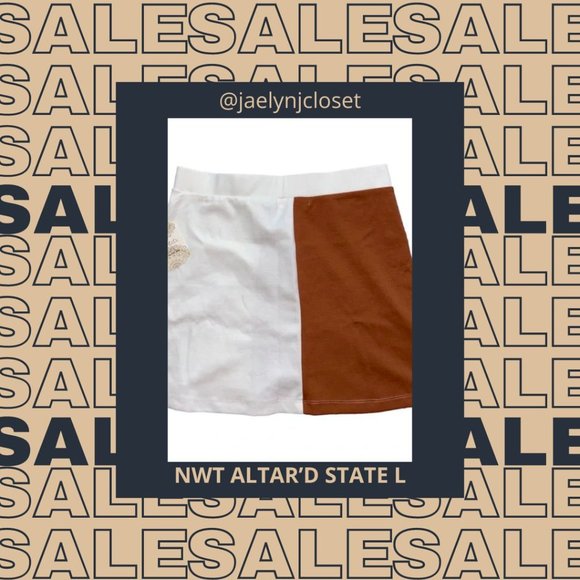 Altar'd State Dresses & Skirts - Altar’d State Brown and White Mini Skirt — NWT